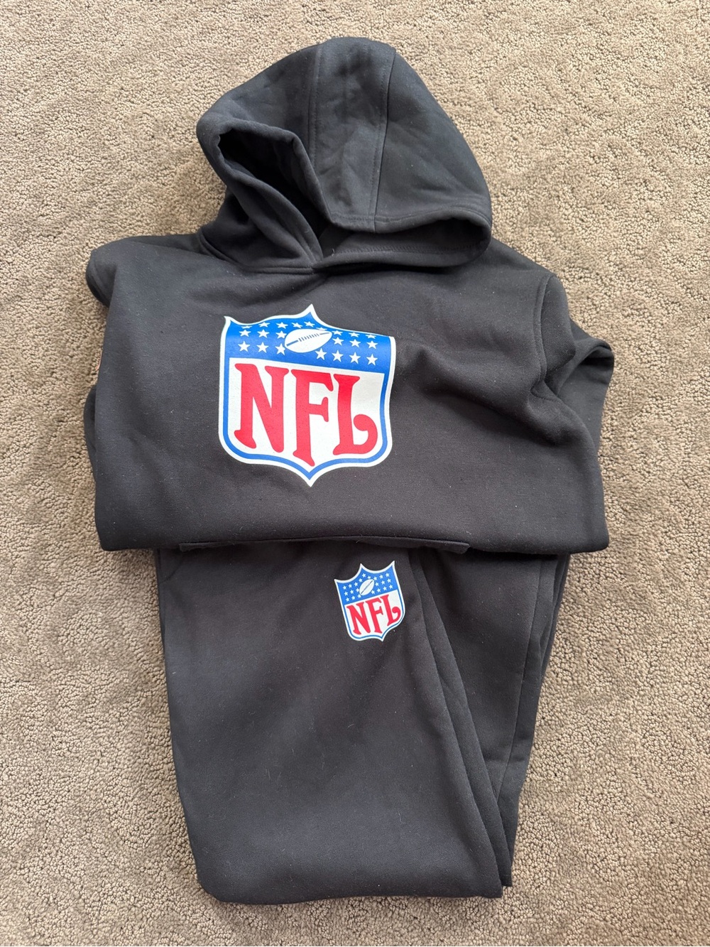 NFL Black Hoodie & Jogger Set with Logo Kids